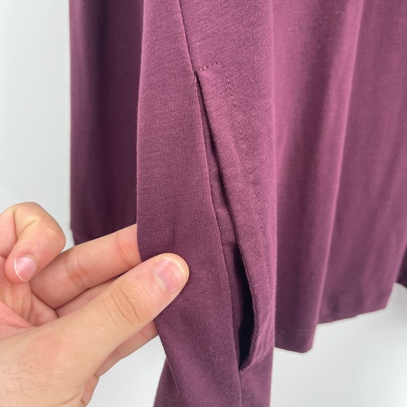 Weekends by Chicos purple polyester rayon with pockets pullover zip size 2 large - Picture 3 of 5